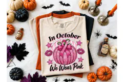 In October We Wear Pink PNG Tee Product Image 2