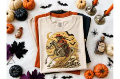 Skeleton Cowgirl Halloween PNG Tee Desig Product Image 1
