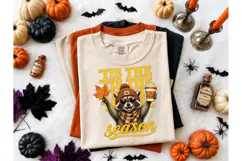 Tis The Season Raccoon Fall PNG Tee Product Image 1