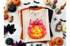 Coquette Pumpkin Halloween PNG Tee Product Image 2