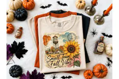 Small Town Fall Vibes PNG Shirt Design-Small Town Fall Vibes Product Image 2