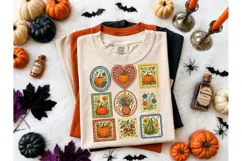 Fall Pumpkin Floral Stamp PNG Tee Design Product Image 2
