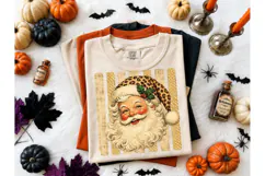 Vintage Santa Leopard Hat PNG Tee Design Product Image 2