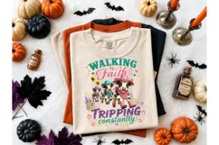 Walking by Faith Funny Cow PNG Tee Product Image 2