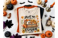 Meet Me Pumpkin Patch Ghost PNG Tee Product Image 2