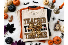 Leopard Teacher PNG Halloween Tee Design Product Image 1