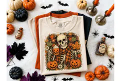 Halloween Skeleton Fall PNG Shirt Design Product Image 1