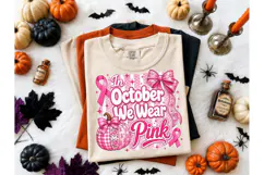 In October We Wear Pink PNG Tee Product Image 2