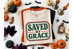 Saved By Grace PNG Christian Tee Design Product Image 1
