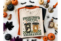 Freshlyboo'd Coffee Halloween PNG Tee Product Image 1