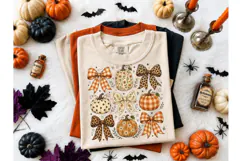 Fall Pumpkin Bows PNG Sublimation Tee Product Image 2
