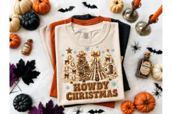 Howdy Christmas Western Trees PNG Tee Product Image 1