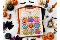 Colorful Halloween Pumpkins PNG Tee Product Image 1
