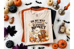 Spend Husband Money Ghost PNG Tee Product Image 1