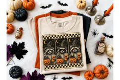 Halloween Raccoon Witch PNG Tee Design Product Image 2