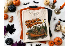 Hooked On Halloween Skeleton PNG Tee Product Image 1