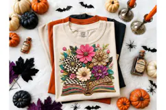 Floral Book Halloween PNG Sublimation Te Product Image 2