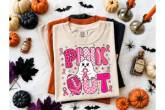 Pink Out Ghost Football PNG Tee Design Product Image 2