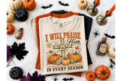 I Will Praise Him Fall Pumpkin PNG Tee Product Image 2