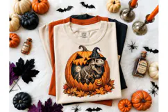 Halloween Dino Skeleton Pumpkin PNG Tee Product Image 2