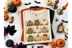 Patterned Pumpkins Fall PNG Shirt Design Product Image 1