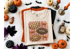 Halloween Football Coquette PNG Tee Product Image 2