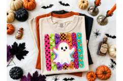 Cute Halloween Ghost Rainbow PNG Tee Product Image 2