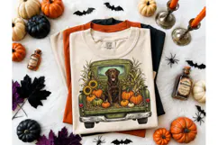 Fall Truck Dog Pumpkin PNG Tee Design Product Image 2