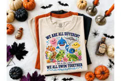 Ocean Animals We Swim Together PNG Tee Product Image 2