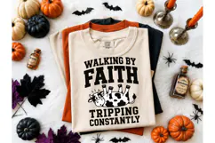 Walking By Faith Funny Cow PNG Tee Product Image 2