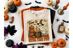 Halloween Witch Goose Stir Pot PNG Tee Product Image 1