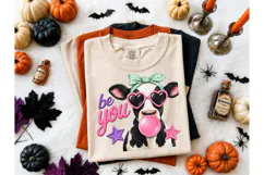 Be You Cow Bubblegum Halloween PNG Tee Product Image 2