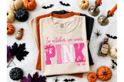 In October We Wear Pink PNG Tee Product Image 2