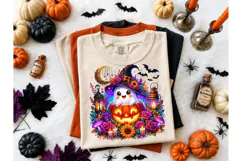 Cute Ghost Witch Pumpkin Halloween PNG Product Image 2