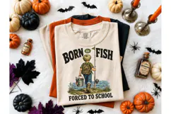 Born to Fish Forced to School PNG Tee Product Image 2