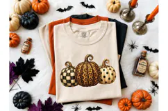 Patterned Pumpkins Halloween PNG Tee Product Image 2