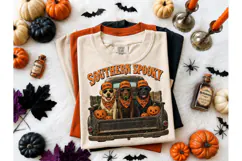 Southern Spooky Halloween Labs PNG Tee Product Image 1