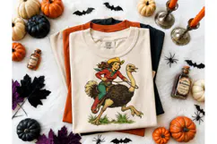 Cowgirl Riding Ostrich PNG Tee Design Product Image 2