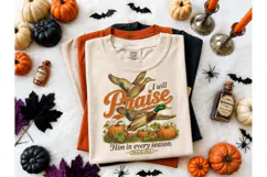 I Will Praise Him Every Season PNG Tee Product Image 2