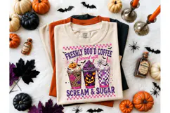 Freshly Boo'd Coffee Halloween PNG Tee Product Image 2