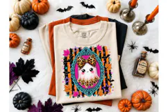 Halloween Ghost Bow PNG Sublimation Tee Product Image 2