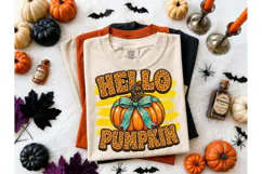 Hello Pumpkin Leopard Fall PNG Tee Desig Product Image 2