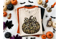 Camo Pumpkin Bow PNG Fall Tee Design Product Image 2