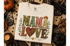 Mama Love Fall Halloween PNG Shirt Desig Product Image 3