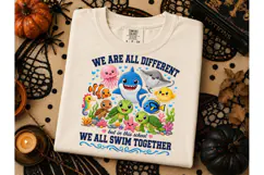 Ocean Animals We Swim Together PNG Tee Product Image 3
