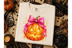Coquette Pumpkin Halloween PNG Tee Product Image 3