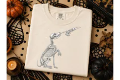 Skeleton Dog Boop Halloween PNG Tee Product Image 1