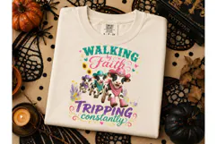Walking by Faith Funny Cow PNG Tee Product Image 3