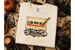 Retro Cassette It's Fine PNG Tee Design Product Image 3