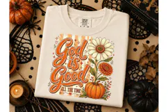 God Is Good All The Time Fall PNG Tee Product Image 3